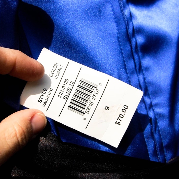 Ruby Rox Cobalt & Black Satin Party Dress NWT Sz 9 - Picture 4 of 8